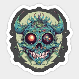 scary demon skull Sticker